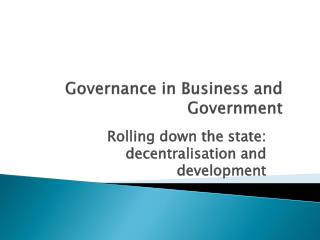Governance in Business and Government