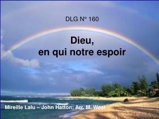 DLG N° 160 Dieu, en qui notre espoir