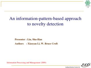 An information-pattern-based approach to novelty detection