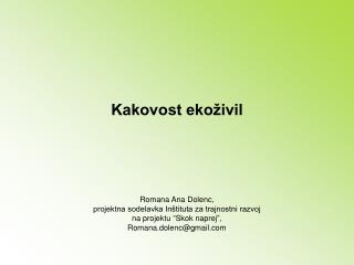 Kakovost ekoživil