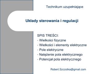 Układy sterowania i regulacji