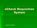 ECheck Requisition System