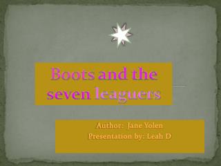 Author: Jane Yolen Presentation by: Leah D