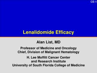 Lenalidomide Efficacy