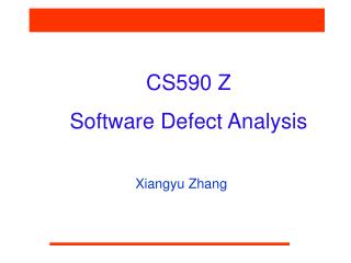 CS590 Z Software Defect Analysis