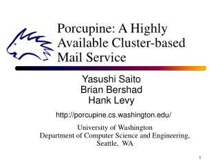 Porcupine: A Highly Available Cluster-based Mail Service