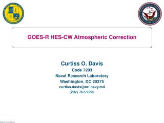 GOES-R HES-CW Atmospheric Correction