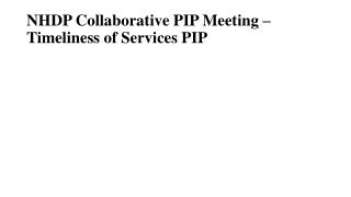 NHDP Collaborative PIP Meeting – Timeliness of Services PIP