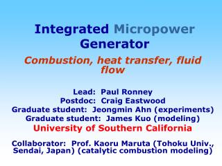 Integrated Micropower Generator