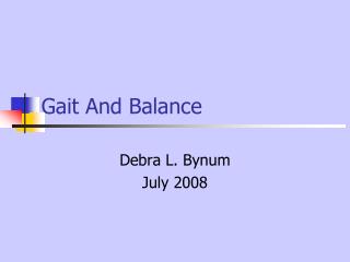 Gait And Balance