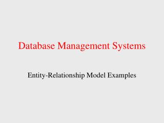 Database Management Systems