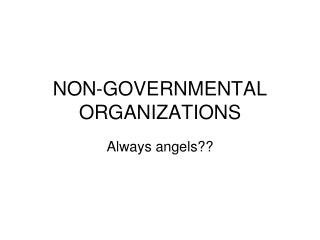 NON-GOVERNMENTAL ORGANIZATIONS