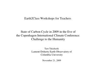 Earth2Class Workshops for Teachers