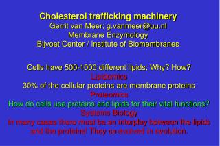 Cells have 500-1000 different lipids; Why? How? Lipidomics