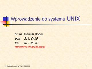 Wprowadzenie do systemu UNIX