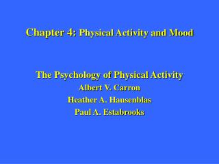 Chapter 4: Physical Activity and Mood