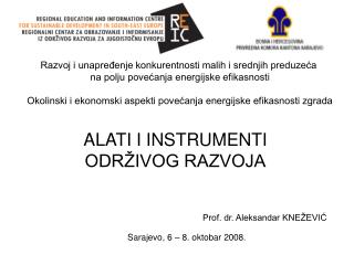 ALATI I INSTRUMENTI ODRŽIVOG RAZVOJA