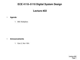 ECE 4110–5110 Digital System Design