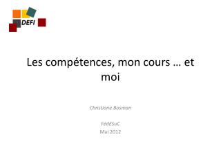 Les compétences, mon cours … et moi