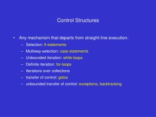 Control Structures