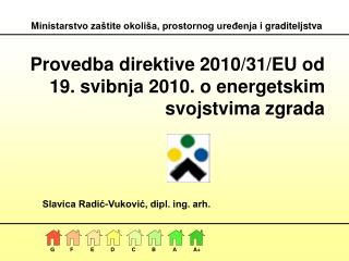 Provedba direktive 2010/31/EU od 19. svibnja 2010. o energetskim svojstvima zgrada
