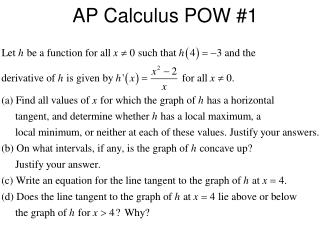 AP Calculus POW #1