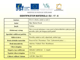 IDENTIFIKÁTOR MATERIÁLU: EU - 17 - 8