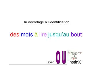 Du décodage à l’identification des mots à lire jusqu’au bout
