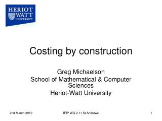 Costing by construction