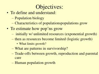 Objectives: