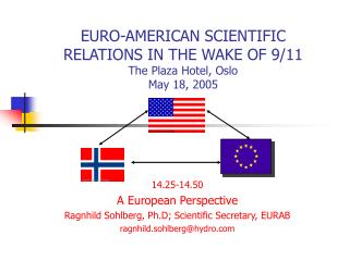 EURO-AMERICAN SCIENTIFIC RELATIONS IN THE WAKE OF 9/11 The Plaza Hotel, Oslo May 18, 2005