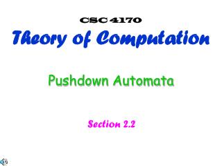 Pushdown Automata