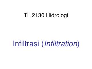 TL 2130 Hidrologi