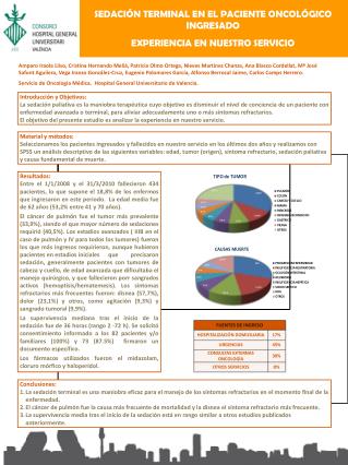 SEDACIÓN TERMINAL EN EL PACIENTE ONCOLÓGICO INGRESADO EXPERIENCIA EN NUESTRO SERVICIO