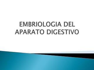 EMBRIOLOGIA DEL APARATO DIGESTIVO