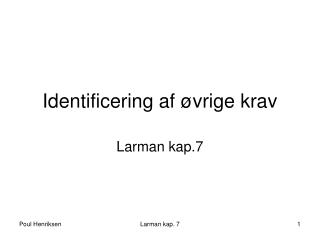 Identificering af øvrige krav