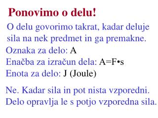 Kako definiramo delo v fiziki?