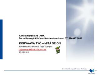 Kehittämistehtävä (AMK) Turvallisuuspäällikön erikoistumisopinnot/ ETURVA4T 2009
