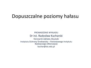 Dopuszczalne poziomy hałasu