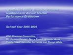 New Mexico Public School Department Guidelines for Annual Teacher Performance Evaluation School Year 2005-2006 PDP R