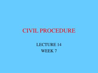 CIVIL PROCEDURE
