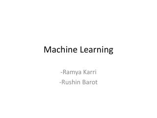 Machine Learning