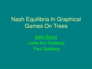 Nash Equilibria In Graphical Games On Trees