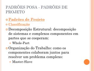 PADRÕES POSA - PADRÕES DE PROJETO