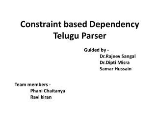 Constraint based Dependency Telugu Parser