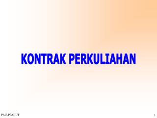 KONTRAK PERKULIAHAN