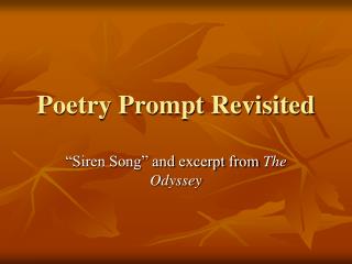 Poetry Prompt Revisited