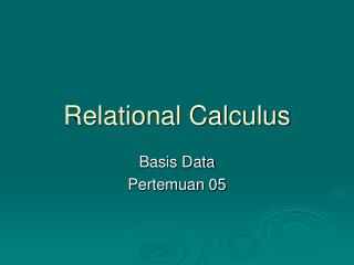 Relational Calculus