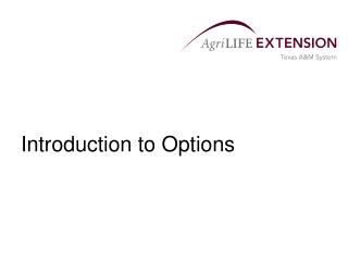 Introduction to Options