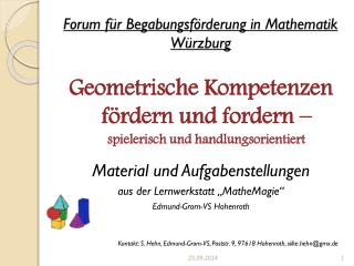 Forum für Begabungsförderung in Mathematik Würzburg